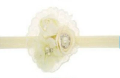 Lindas diademas para bebé con encaje, flores, pedrería y perlas Foto 1 de 4