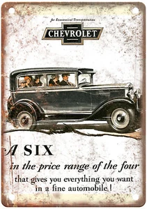 Metal Sign - 1929 Chevrolet Auto Ad - Vintage Look Reproduction A10291 - Picture 1 of 2