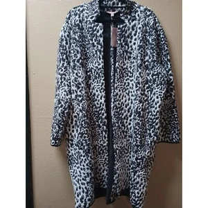 Philosophy Neu mit Etikett Strickjacke Leopardenmuster Stretch schwarz/weiß Damengröße XL - Bild 1 von 10