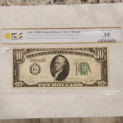 Fr.2002-G 1928B Chicago $10 LGS choice vf 35 reduced price - Image 1 of 4