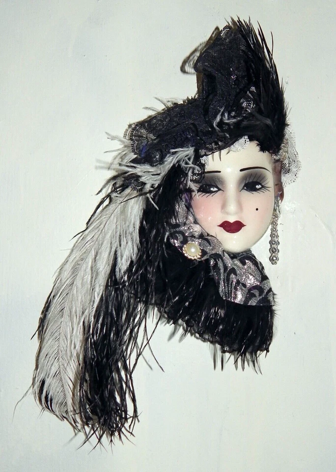 Unique Creations Lady Face Mask Wall Hanging Decor - NEW IN BOX - Image 1 of 1