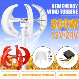 600W 800W Generador de Turbina Eólica 5 Hojas Cargador Controlador MPPT Kits 12V 24V - Imagen 1 de 16