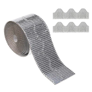 3.9Inch x 49.2ft Bulletin Board Border Scalloped Trim for Classroom Decor Silver - Picture 1 of 6