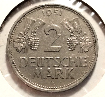 1951 D  Germany  2 Deutsche Mark Coin  - KM#111 - Combined Shipping  (IN#10605) - Image 1 of 4