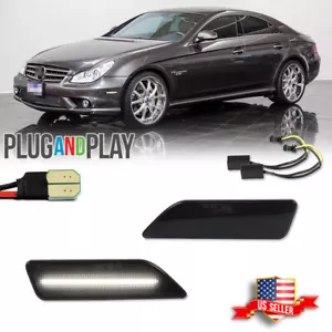 Smoke White LED Bumper Side Marker Lights For 06-11 Mercedes Benz W219 CLS-Class - Picture 1 of 12