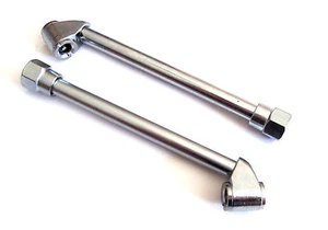 2 GOLIATH INDUSTRIAL 6" TIRE INFLATOR AIR CHUCKS DUAL CURVED HEAD ANGLED - Picture 1 of 2