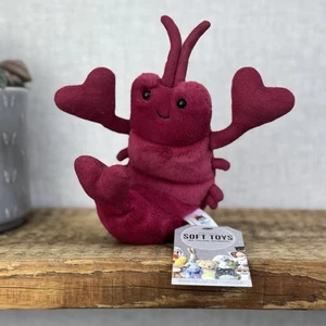 Jellycat Love Me Lobster - Red Heart Claws - Jellycat Lobster Gift 8” (#2) - Picture 1 of 9