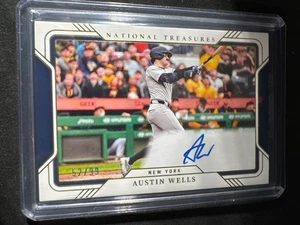 2025 Panini Baseball National Treasures Austin Wells Field Pass Auto /99 NP - Picture 1 of 2