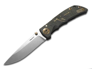 Spartan Blades Harsey 3.25 Plague Doctor Black Titanium MagnaCut Pocket Knife - Picture 1 of 3