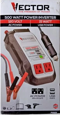 VECTOR 500 Watt Power Inverter Dual Power Inverter Two USB Charge Ports PI500V - Image 1 of 4