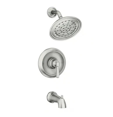 Grifo de bañera y ducha MOEN 82970SRN Halle 1-Spray Spot Resis níquel cepillado LEER Foto 1 de 4