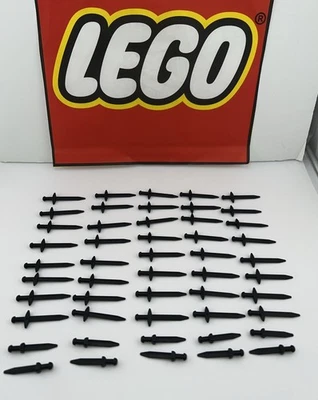 NEW! Lego 50 Weapon Black Great POINTED SWORD Kingdoms Castle Knight Minifig lot - Image 1 of 3