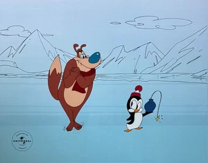 CHILLY WILLY & SMEDLY Universal Studios Sericel Animation Art Cel - Picture 1 of 6