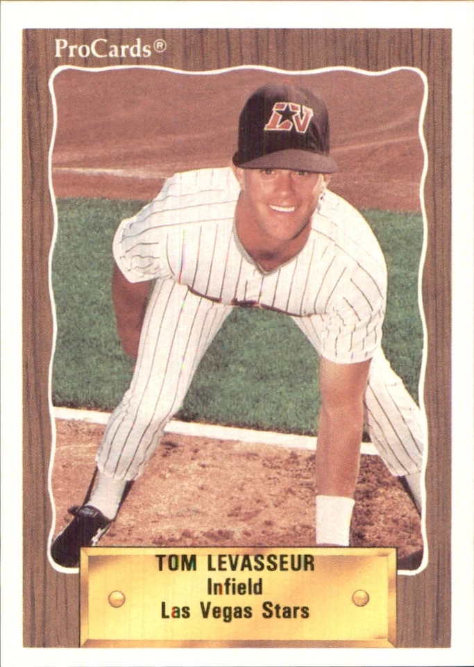 Tom LeVasseur 1990 ProCards #129 RC Las Vegas Stars *AutographDen* - Image 1 of 2