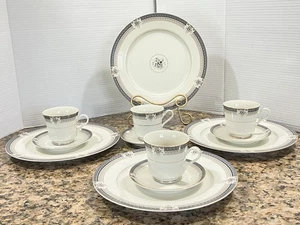 VTG 12Pc Mikasa Grande Ivory Dinner Plates,Cups/Saucers Floral Porcelain L5504 - Picture 1 of 24