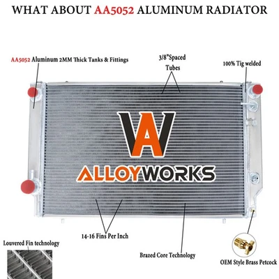 4 Row Aluminum Radiator Fit 1976-1996,1978,1990 Jaguar XJS XJ12 5.3L 6.0L V12 Foto 1 de 4