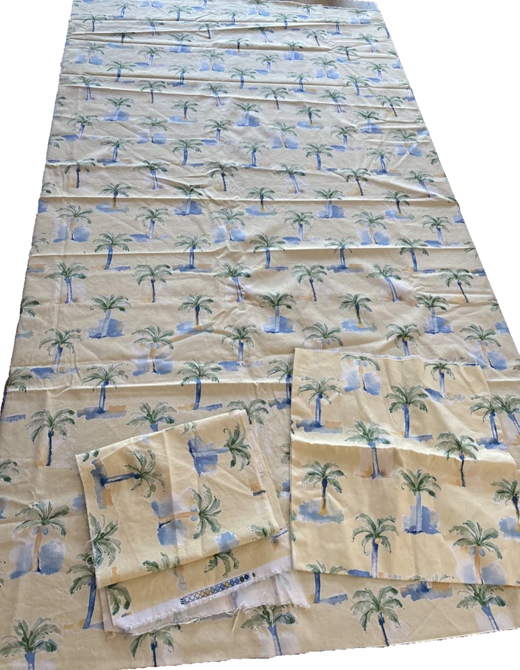 Tela para el hogar Robert Allen palmeras amarillo pálido 1,75 + yardas remanente Foto 1 de 4