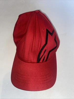 Gorra Alpinestars ajustada para hombre grande XL roja negra bordada Flexfit Racing Foto 1 de 4
