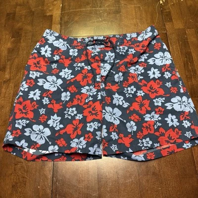 Bañador Brooks Brothers XL azul floral cordón playa 4" entrepierna playa Foto 1 de 4