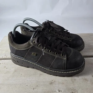 Scarpe stringate Skechers Jammers marrone scamosciato plateau grosso 8 Y2K vintage rare - Foto 1 di 14