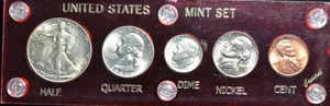 1947 P SILVER MINT SET-CHOICE/GEM/BRILLIANT UNCIRCULATED RED CAPITAL CASE - Picture 1 of 13