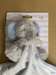 Munequitas Elephant Comforter Baby Security Blanket Blue Grey - Picture 1 of 2