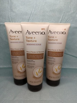 Aveeno Tone + Texture Renewing Body Scrub- New-Lot Of 3 - Image 1 of 3