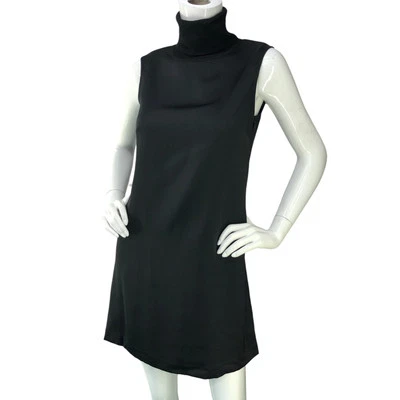 Vestido Club Monaco Mujer Talla 0 Jourdan Cuello Alto Sin Mangas Mini Satinado Negro Foto 1 de 4