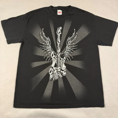Tennessee River T-Shirt Men's L Black Skull Guitar Graphic Y2K - Image 1 of 4