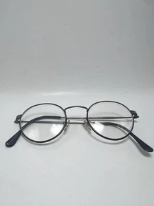 Vintage 90er Calvin Klein Schwarz Grau Rund Brille Glasses 336 Gestell 546 46-21 - Bild 1 von 6