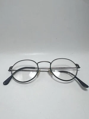 VTG 90s CALVIN KLEIN Black Grey Round Eyeglasses Glasses 336 Frame 546 46-21 - Image 1 of 4