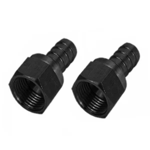 x2 Oil Cooler Fitting 1/2" Barbed End to 10 AN Female Swivel Aluminum Blk 98203 - Bild 1 von 2