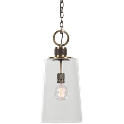 Mini lámpara de techo colgante de latón antiguo Uttermost 21522 Rosston 1 luz 10 pulgadas Foto 1 de 4
