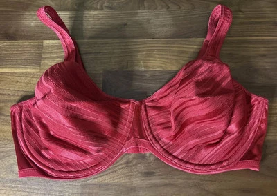 Sujetador Vassarette De Colección Talla 42C Rojo Con Aros Segunda Piel Rayas Brillantes Foto 1 de 4