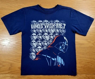 STAR WARS Distressed Logo Darth Vader Stormtrooper T-Shirt M Youth Medium (7/8) - Image 1 of 2