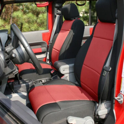 Kit de cubierta de asiento Rugged Ridge negro/rojo para Jeep Wrangler JK 11-18 4 puertas Foto 1 de 4