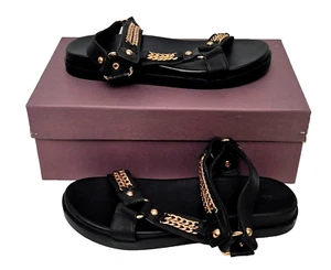 Preciosas sandalias planas de cuero negras Kostello CARVELA para mujer EU 38 UK 5 precio de venta sugerido por el fabricante 69 GBP - Imagen 1 de 8