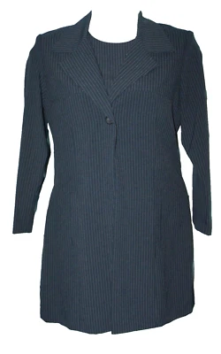 Traje de Vestido Lisa Jo Azul a Rayas Poliéster Talla 13/14 De Colección Años 90 Foto 1 de 4