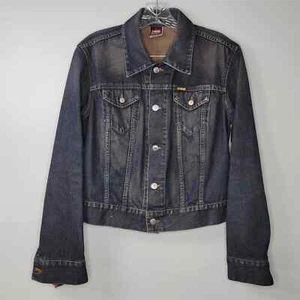 Diesel Dark Wash Medium Vintage Kim Bis Cropped Distressed Denim Jacket Italy - Bild 1 von 10