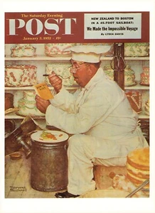 1953 JAN 3 Baker's Diet NORMAN ROCKWELL SATURDAY EVENING POST COVER ART PRINT - Picture 1 of 3