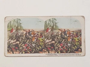cartolina stereoscopica GUERRA ITALO-TURCA colonie, Libia Tripolitania, Homs 9 - Foto 1 di 2