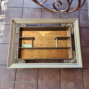 Large VTG Regency Gold Mirror Shadow Box Hanging Wall Shelf 42” x 30” MCM 1960s - Picture 1 of 12