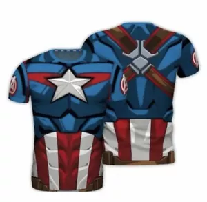 T-shirt Captain America Sublimation Intégrale Neuf (Large) - Bild 1 von 1