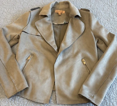 Chaqueta Blazer Philosophy XS Para Mujer Gris Imitación Cuero Ligera Elastizada Foto 1 de 4