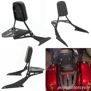 Black Backrest Sissy Bar with Luggage Rack for Suzuki Boulevard M109R 2006-2023 - Bild 1 von 9