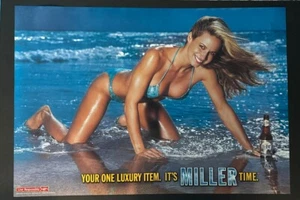 MILLER Time SEXY Girl - Miller Light Advertising Poster (18” X 26”) - Picture 1 of 4