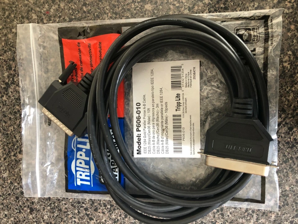 NEW Tripp Lite P606-010 Printer Parallel Cable Adapter Data Transfer 10ft IEEE - Image 1 of 1