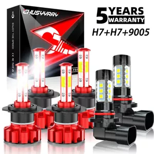 For Mercedes-Benz SL55 AMG 2003-2006 LED Headlight Hi/Low +Fog Light Bulbs WHITE - Picture 1 of 18