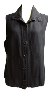Christopher & Banks Sleeveless Blouse Linen/Rayon Navy Blue M - Picture 1 of 6