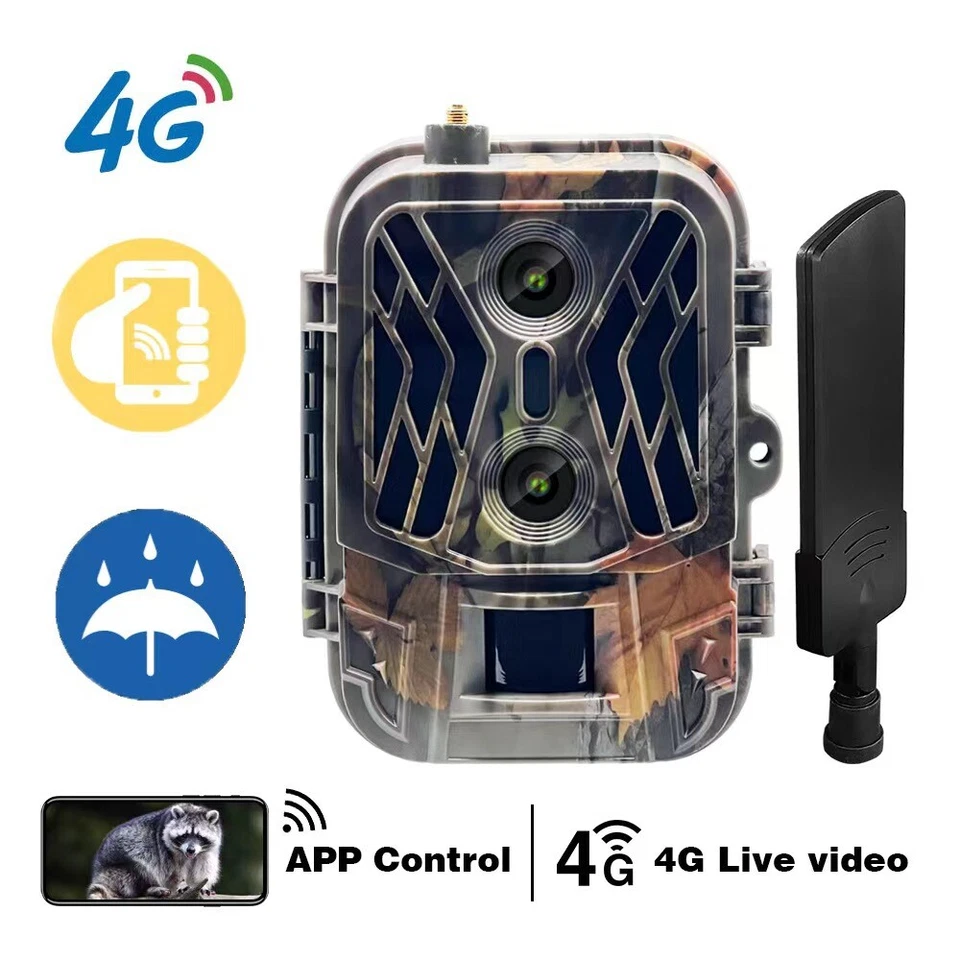 4G Wildlife Camera 36MP Hunting Night Vision 1080P Trail 4K Wireless Game Cam - Image 1 of 4